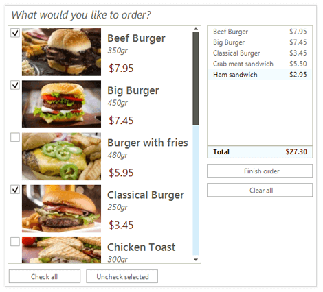 WinForms CheckedListBox control showcasing a checked list