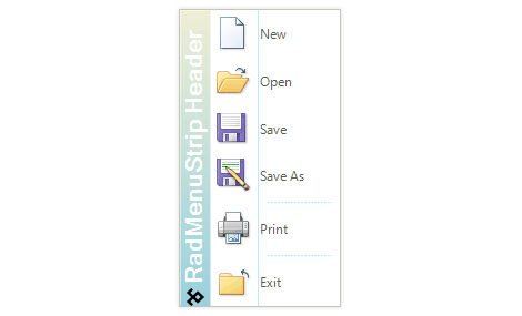 UI for WinForms ContextMenu displaying Header Customization