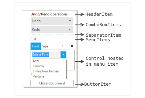 Item Types in WinForms Menus