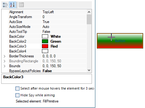 WinForms ControlSpy tool in action
