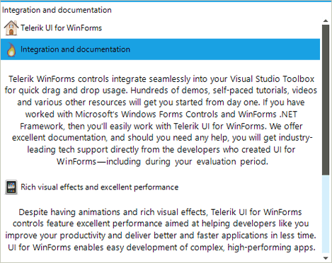 UI for WinForms PageView control displaying Explorer Bar