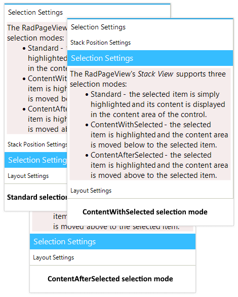 UI for WinForms PageView control displaying StackView mode