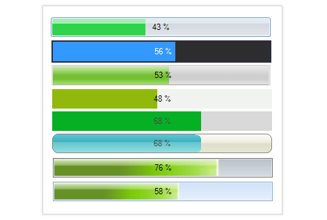 WinForms ProgressBar control displaying customization scenarios