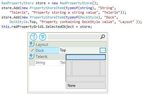 UI for WinForms PropertyGrid Property Store