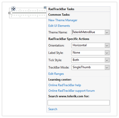 Design-Time Support in the WinForms TrackBar control