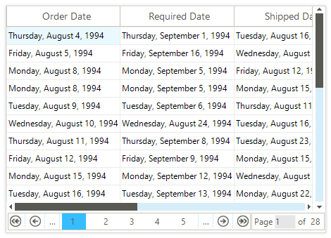 VirtualGrid for Telerik WinForms Paging Screenshot