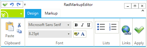 MarkupEditor displaing Ribbon options