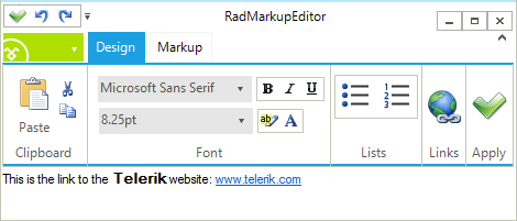 WinForms displaying MarkupEditor