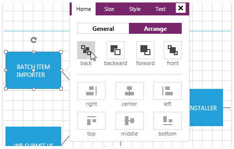 WPF Diagram showcasing settings Pane