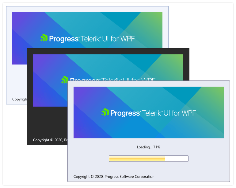 Telerik UI for WPF Splash Screen - Multiple-themes