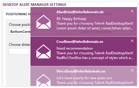 WPF Desktop Alert supports Customizable Animations