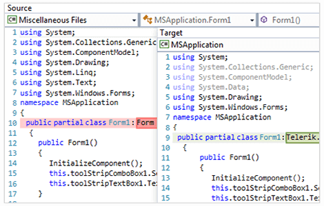 WinForms Converter Tool displaying a difference Log