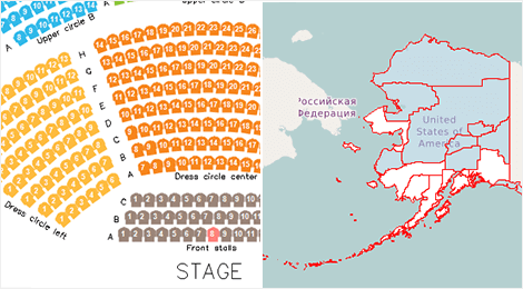 WinForms Map control displaying Vector Maps and Custom Shape Data