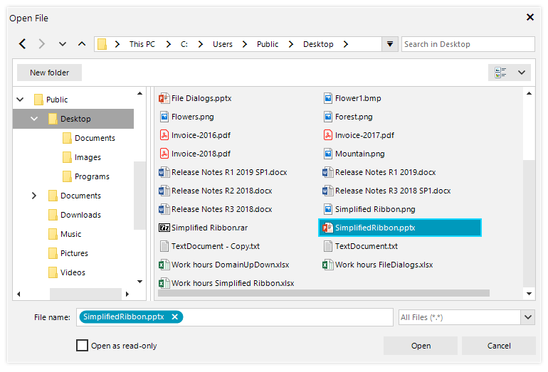 OpenFileDialog in Telerik UI for WinForms