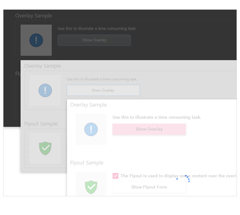 WinForms Overlay displaying multiple themes