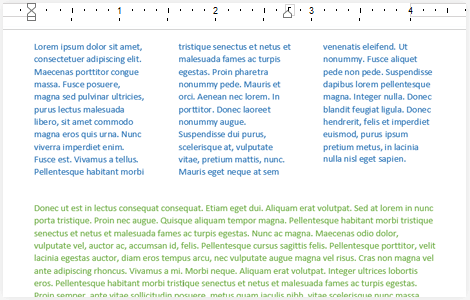 Telerik UI for WinForms RichTextEditor control displaying Section Columns