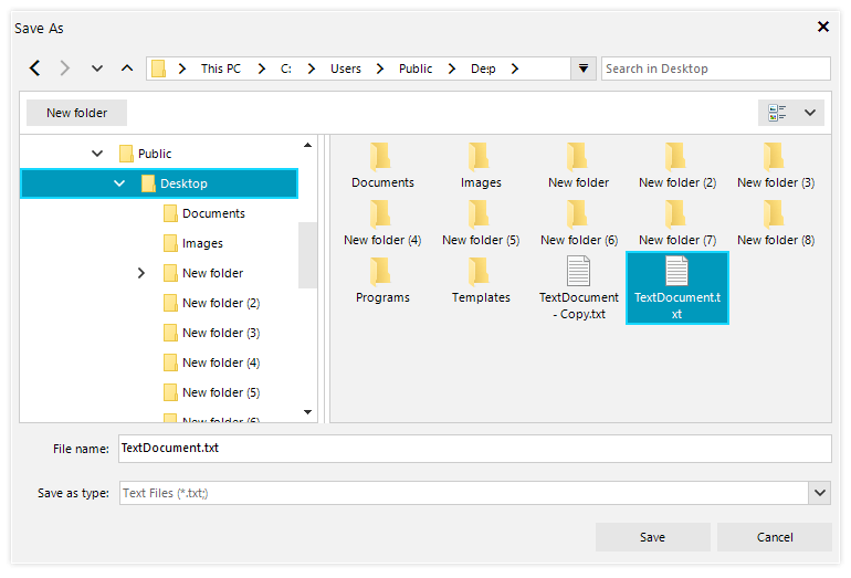 SaveFileDialog in Telerik UI for WinForms