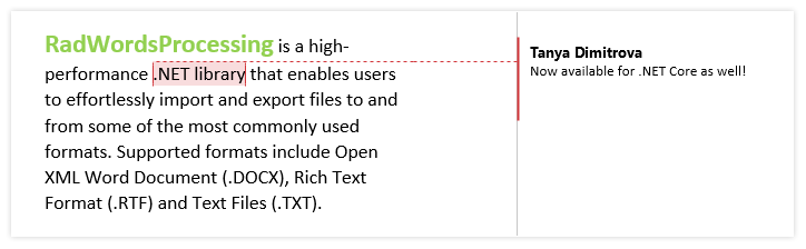 Telerik UI for WinForms WordsProcessing - Comments