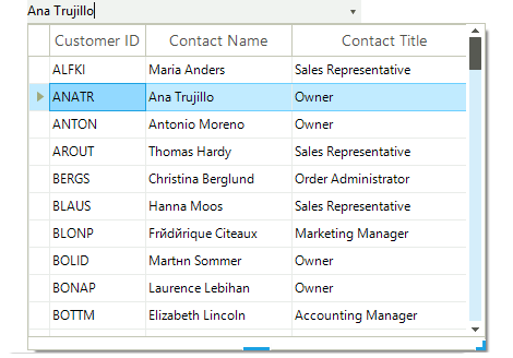 WinForms MultiColumnComboBox control overview
