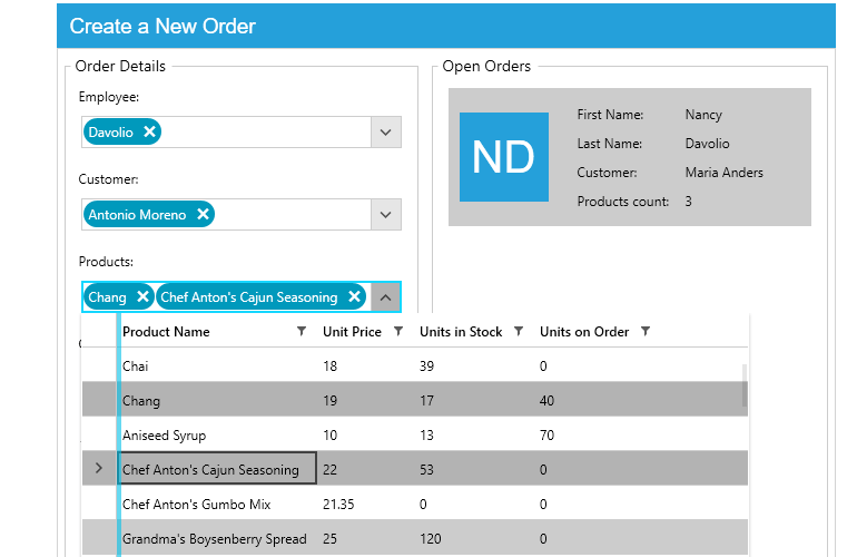 WPF MultiColumnComboBox control overview