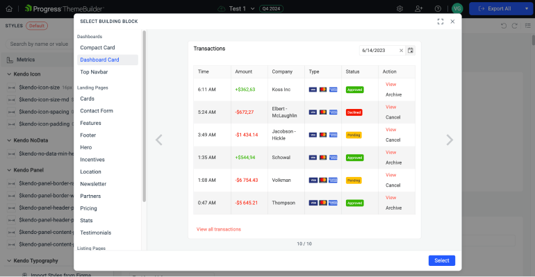 ThemeBuilder Building blocks integration