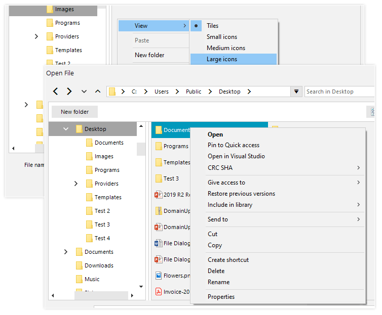Context Menu in WinForms File Dialogs
