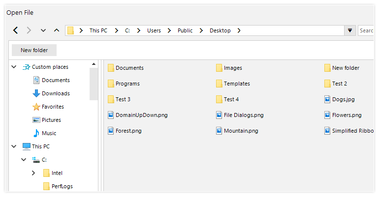 Custom Places functionality in WinForms File Dialogs