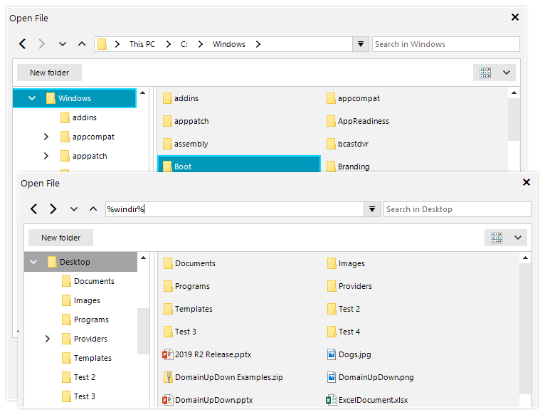 Environment Variables support in WinForms File Dialogs
