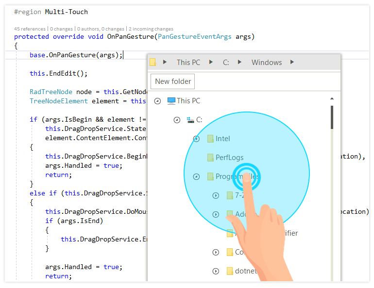 Touch Support in WinForms File Dialogs