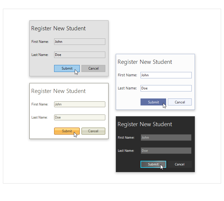 WinForms FlayoutWindow control showcasing Theming