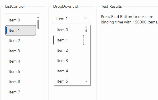 WinForms list control