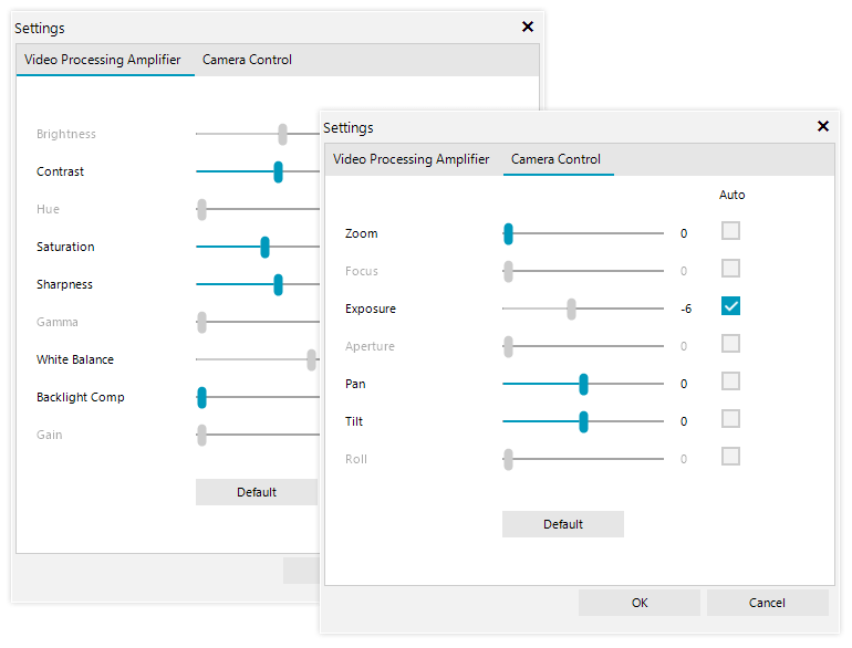 Camera Settings in WinForms WebCam