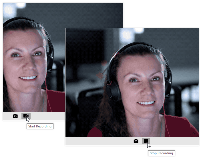 WinForms WebCam control showcasing Recording a Video