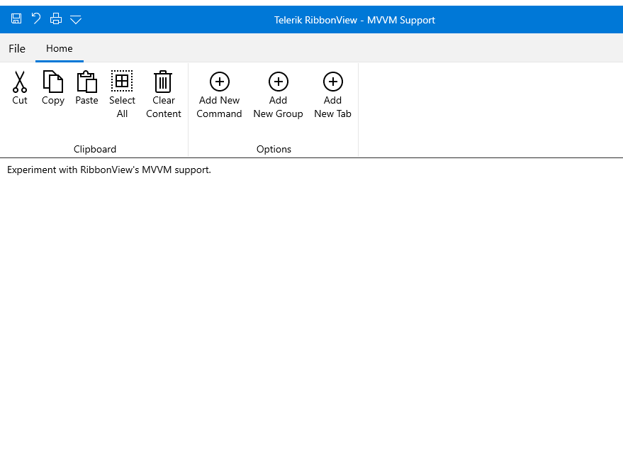 Telerik UI for WinUI MVVM RibbonView
