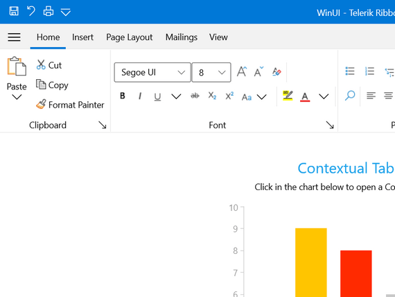 Telerik UI for WinUI RibbonView