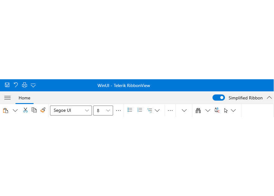 Telerik UI for WinUI Simplified RibbonView