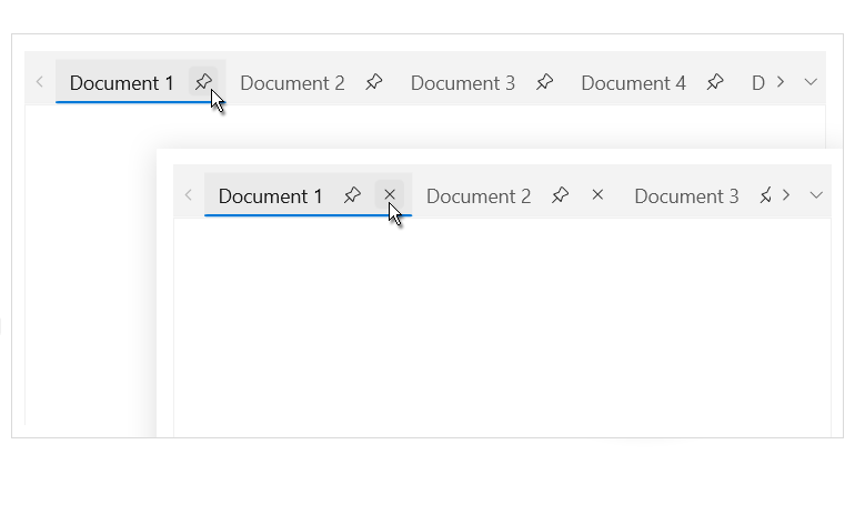 WinUI Tab Control - Pin and close