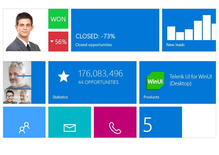 Telerik UI for WinUI Customizable Titiles Support in HubTile