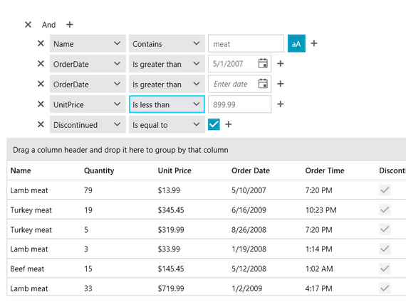 Telerik UI for WPF DataFilter Header Image