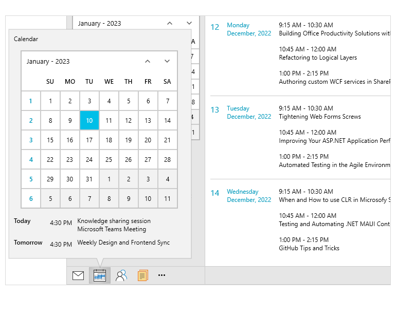 WPF OfficeNavigationBar Control Peek Popup